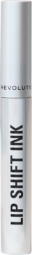 Srebrna konturówka Revolution Lip Shift Ink Peel Off, pionowy widok z przodu, czarny napis.