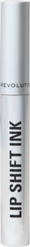 Srebrna konturówka Revolution Lip Shift Ink Peel Off Lipliner, pionowy napis, widok z przodu.
