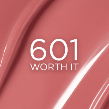 L'Oréal Paris Hyaluron Tint olejek-serum, odcień 601 WORTH IT, różowy błyszczący swatch z teksturą.