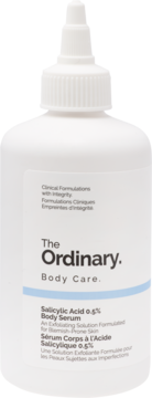 Białe serum do ciała The Ordinary Salicylic Acid 0.5% w butelce z precyzyjnym aplikatorem, widok przód.