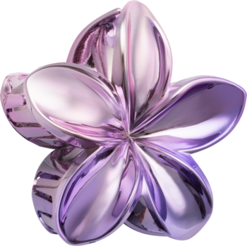 Klamra METALLIC FLOWER, połyskująca, liliowa spinka do włosów, pięciopłatkowy kwiat z metalicznym blaskiem.
