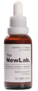 Serum The NewLab. Barrier Support B12 z ceramidami, w bursztynowej butelce z zakraplaczem, widok z przodu.