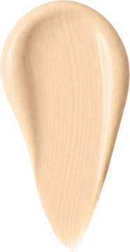 Beżowy, kremowy Tuli Labs korektor pod oczy, rozmazany w kształt łezki. Zbliżenie produktu do codziennego makijażu.