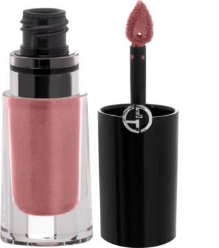 Giorgio Armani Eye Tint Shimmer, płynny cień w odcieniu brudnego różu. Butelka z otwartym aplikatorem.