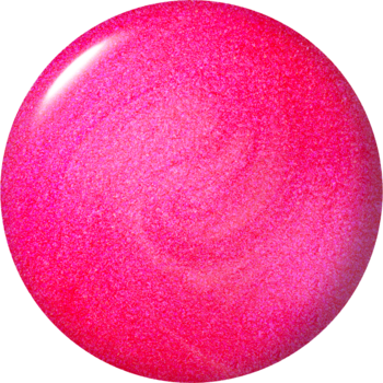 Zbliżenie na okrągłą kroplę lakieru OPI Lollypoppin' Bubblegum w kolorze różu z połyskiem.