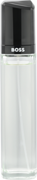 Hugo Boss Boss Woman, owocowo-kwiatowa woda perfumowana w przezroczystej butelce z czarną nakrętką, widok frontalny.