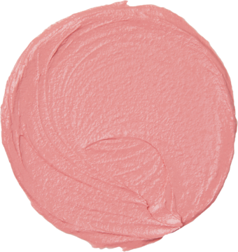 Okrągły swatch kremowego różu I’m Meme Multi Stick Blusher Mellow Pink, z widoczną teksturą.
