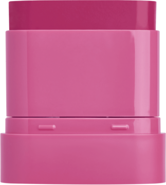 Nawilżający balsam Kaja Dewy Bar Berry Sparkler w sztyfcie, widok z przodu, wysunięty, ciemnoróżowy.