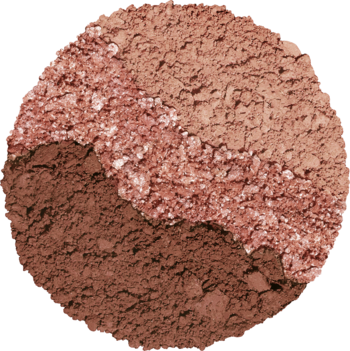 Kaja Beauty Bento Spiked Ginger, cienie do powiek: zbliżenie trzech warstw pudru. Beżowy, rdzawy i ciemny brąz.