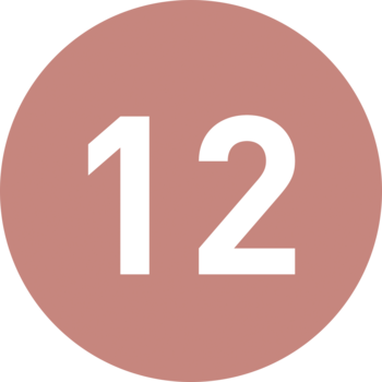 Odcień 12 wodoodpornej konturówki Variété. Widok numeru na okrągłym, jasnobrązowo-różowym tle.