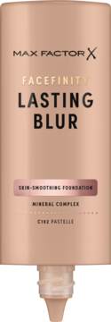 Max Factor Facefinity Lasting Blur C182 Pastelle, wygładzający podkład w beżowej tubce, widok z przodu.