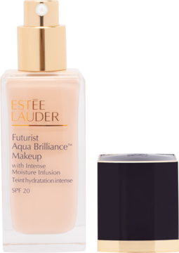 Estée Lauder Futurist Aqua Brilliance podkład nawilżający SPF 20, butelka z pompką i zdjętą nakrętką.