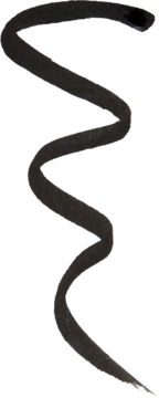 Wavy swatch of Makeup Revolution Master Flick Liquid Eyeliner Black, showcasing its intense, deep black pigment.