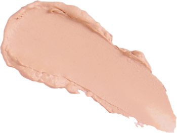 Jasnobeżowy swatch rozświetlającego podkładu Skin Silk Glow Tint o kremowej teksturze, na pastelowym tle.