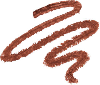 Peptydowa konturówka Blur Lip Shaper, ciepły brązowo-czerwony ślad z miękkim, rozmazanym efektem na czarnym tle.