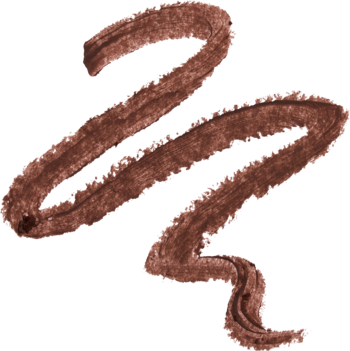 Brązowy swatch peptydowej konturówki do ust z efektem blur, ukazujący kremową, rozmywającą się teksturę na czarnym tle.