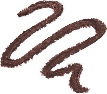 Brązowa peptydowa konturówka do ust Blur Lip Shaper, kremowa, rozmyta kreska na czarnym tle.