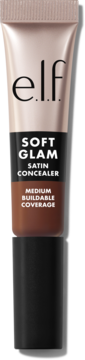 e.l.f. Soft Glam Satin Concealer w beżowo-brązowej tubce, odcień Rich Cool, średnie krycie, widok z przodu.