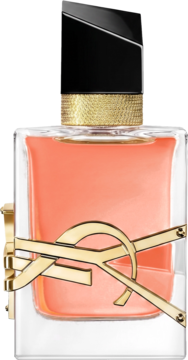 YSL Libre Berry Crush, owocowo-kwiatowa woda perfumowana w butelce z koralowym płynem i złotym logo.