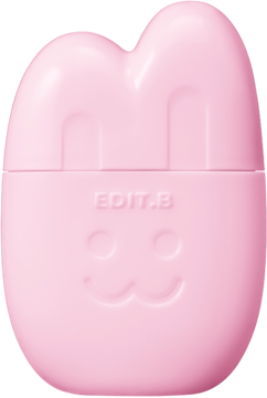 EDIT.B Bare Bunny 01 Pink, rozświetlający krem SPF 50, różowe opakowanie w kształcie królika.