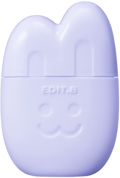 Fioletowy krem tonujący EDIT.B Bare Bunny 02 Purple SPF 50 w opakowaniu króliczka z buzią.