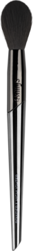 Pędzel do makijażu Real Techniques Expert Face Brush, czarne włosie i błyszcząca, srebrna rączka, widok z przodu.