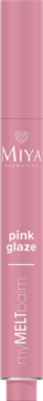 Różowa, smukła tuba Miya Cosmetics myMELTbalm, maska i balsam do ust 2w1, odcień pink glaze, widok z przodu.