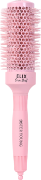 Różowa szczotka ELIX Cera Heat 43 mm ceramiczna do modelowania włosów, z wentylowanym korpusem i szpikulcem.