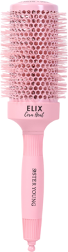 Różowa, ceramiczna szczotka ELIX Cera Heat 53 mm do modelowania włosów, z wentylowanym korpusem i szpikulcem.