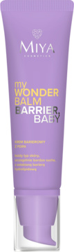 Miya myWONDERBALM Barrier Baby, lawendowy krem barierowy z PDRN w tubce z pompką, widok z przodu.