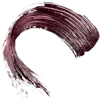 Zakrzywiona smuga burgundowego tuszu Wrap Lash Tubing Mascara, błyszcząca, z widoczną gęstą teksturą.