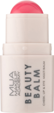 MUA MAKEUP ACADEMY Beauty Balm, biały sztyft z wysuniętym, kopulastym różowym balsamem do ust, oczu, policzków.