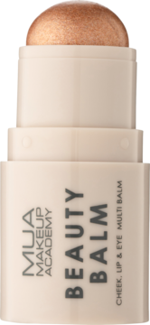 MUA Makeup Academy Beauty Balm, złoty sztyft rozświetlający, wielofunkcyjny do policzków, ust i oczu.