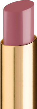 Pomadka Artdeco Lip Shine Stylo Souvenir. Błyszczący, różowy sztyft wystaje ze złotego, aluminiowego opakowania.