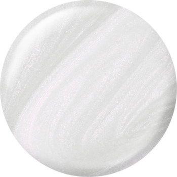 Biała, perłowa smuga żelowego lakieru Sally Hansen Miracle Gel, widoczna struktura pociągnięć pędzla.
