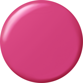 Zbliżenie na błyszczącą, fuksjową kroplę lakieru Sally Hansen Miracle Gel, z kolekcji Supercharged Pinks.