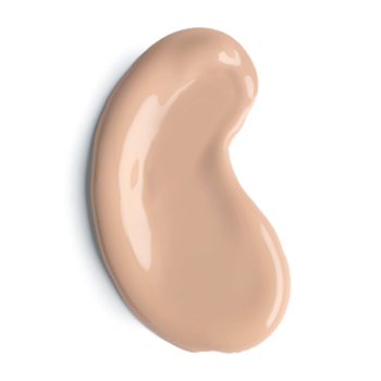 Rozmazana kropla rozświetlającego podkładu Artdeco Light Luminous Foundation Cool/Soft Caramel na białym tle.