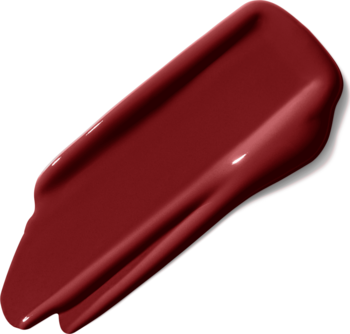 Diagonalny, błyszczący smug bordowej płynnej szminki Super Stay Matte Ink od Maybelline.