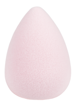 Różowa gąbeczka do makijażu WIBO Pro Beauty o kształcie łezki. Miękka, do precyzyjnej aplikacji. Widok z przodu.