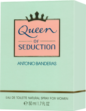 Antonio Banderas Queen Of Seduction woda toaletowa dla kobiet, miętowe pudełko z różowym logo, 50 ml.