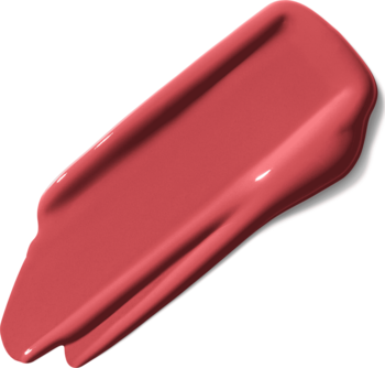 Błyszcząca próbka matowej szminki Maybelline Super Stay Matte Ink w koralowym odcieniu, widok z góry.