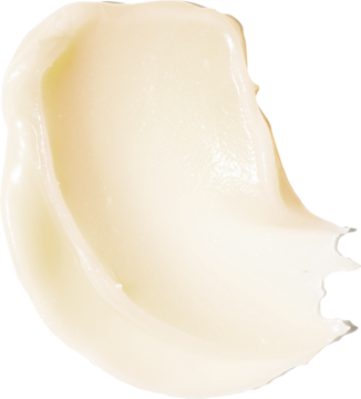 Kremowa, jasnobeżowa maska do ust Alterra Day'n'Night z miodem, gęsta konsystencja, widok zbliżony, białe tło.