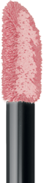 Aplikator błyszczyka Bourjois Fabuleux Gloss z różową, kremową warstwą produktu, czarny uchwyt.