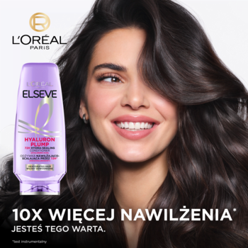 L'ORÉAL PARIS ELSEVE Hyaluron Plump ,odżywka do włosów, nawilżająco-scalająca, 72H, Kwas Hialuronowy, włosy odwodnione,kompozycja-1