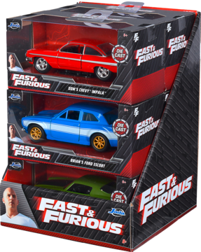 JADA Fast & Furious ,pojazdy filmowe, 1:32, różne rodzaje,kompozycja-1