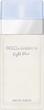 Dolce & Gabbana Light Blue woda toaletowa, matowy flakon z niebieskim korkiem i srebrnym logo, przód.
