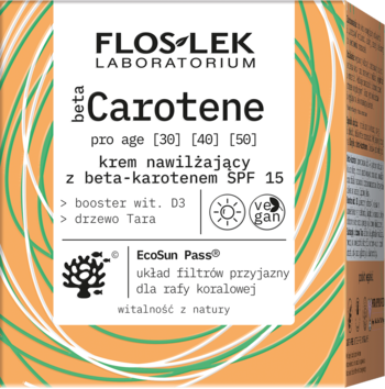 FLOSLEK LABORATORIUM betaCarotene ,krem do twarzy, nawilżajacy, z beta-karotenem, SPF 15, na dzień,kompozycja-1
