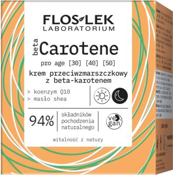 FLOSLEK LABORATORIUM betaCarotene ,krem do twarzy, przeciwzmarszczkowy, z beta-karotenem, dzień/noc,kompozycja-1