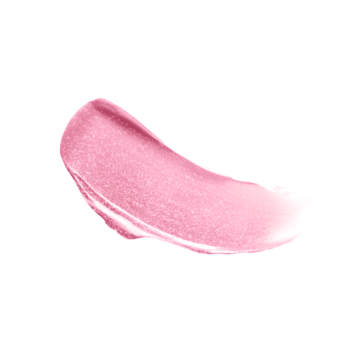 Zbliżenie na różowy swatch półtransparentnej pomadki Star Secrets DIAMOND z rozświetlającym wykończeniem na białym tle.