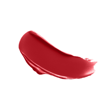 Intensywnie czerwona smuga pomadki SEMI-MATTE nr 203 z kremową, satynową teksturą, na czystym białym tle.